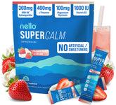 Nello Supercalm canister front view showing premium packaging for daily relaxation and focus