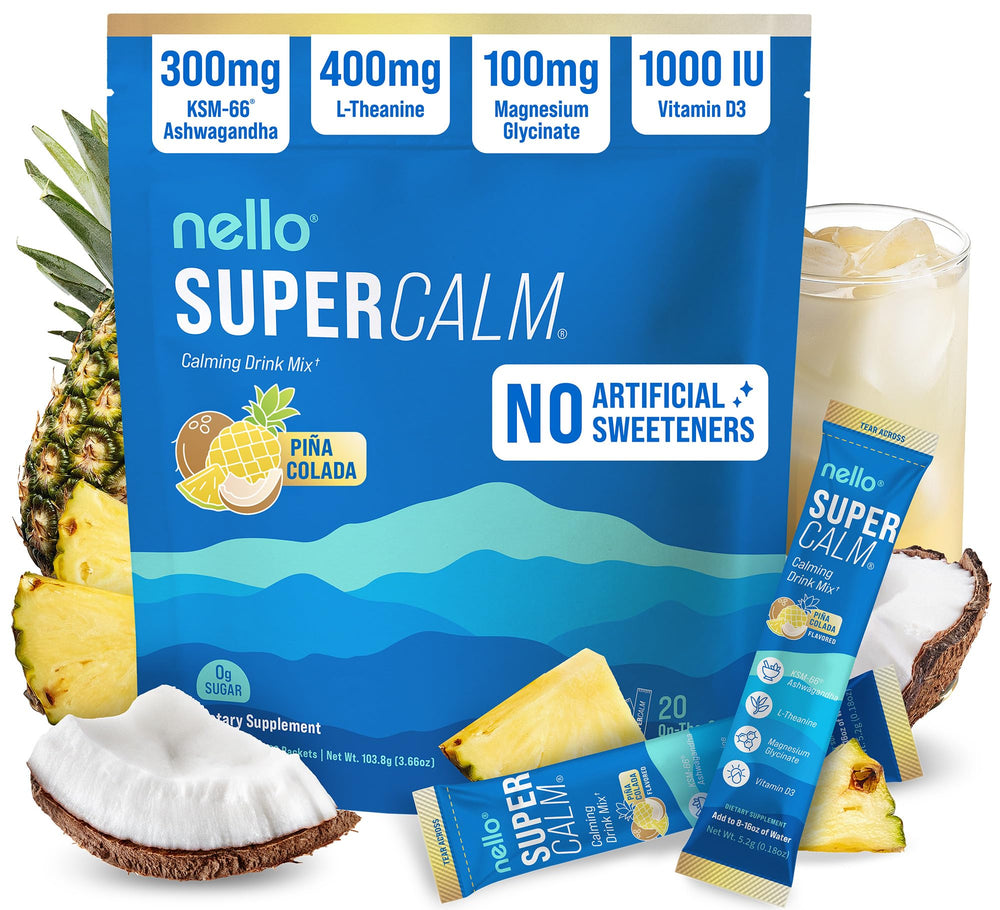 Nello Supercalm canister in pina colada flavor for relaxed focus