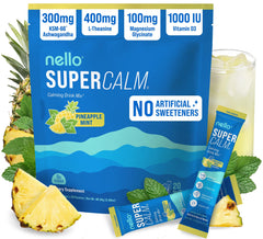 Nello Supercalm pineapple mint packet for on-the-go relaxation and focus.