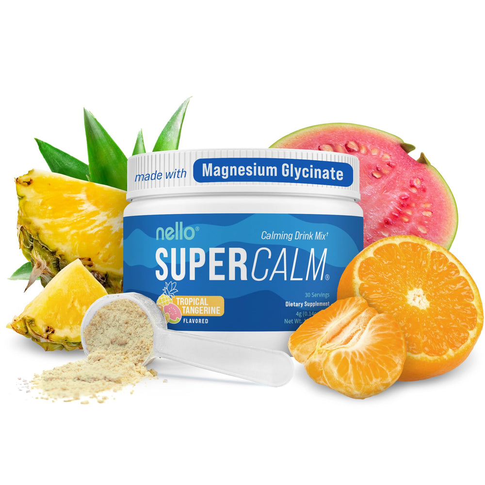 Nello SuperCalm tub with tropical Tangerine flavor for calm focus on demand