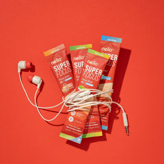 Nello Superfocus Apple Rush glass showcases flavorful caffeine-boosted refreshment.