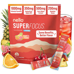 Nello Superfocus bottle-front ready for on-the-go focus during busy days.