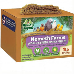 Nemeth Farms 1lb premium spray millet pack for exotic birds supports healthy foraging and enrichment.
