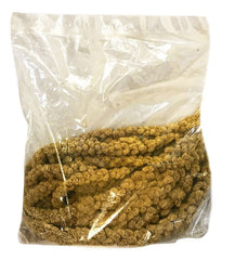 Nemeth Farms sun-dried millet spray closeup emphasizes natural flavor and preserved nutrients for birds.