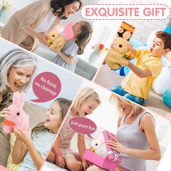 Nenrte bunny toy soft fur texture invites cozy, comforting play.