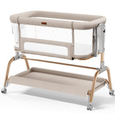 NeoBorn 3in1 bassinet beside the bed for convenient night feeding and soothing.