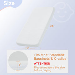 NeoBorn bassinet mattress dual-sided gel memory foam for growth stages