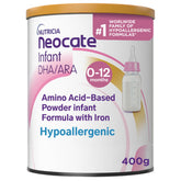Neocate Infant can front view, dairy-free hypoallergenic formula for sensitive tummies.