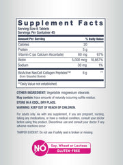 NeoCell Collagen pills capsules closeup shows hydrolyzed collagen tablets.
