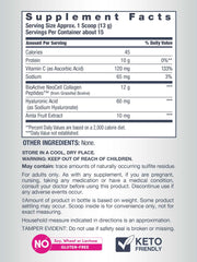 NeoCell Collagen Powder vitamin C label highlighting collagen support for skin