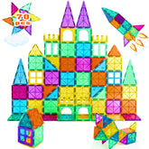 NEOFORMERS STEM magnetic tiles 70pcs set shown in a colorful construction for kids