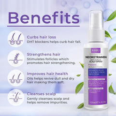 Neoketramin mist application on scalp delivers quick absorption and cooling feel.
