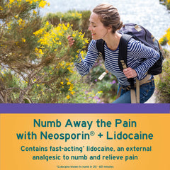 Neosporin plus Lidocaine tube back view showing label and directions.