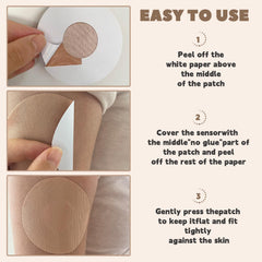 Nepia CGM patches with no centre adhesive ease sensor replacement.