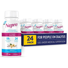 Nepro dialysis shake vanilla 8oz bottle; protein-rich nutrition on the go.