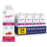 Nepro Mixed Berry front package highlighting protein and calories for dialysis nutrition.