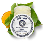 Neptune Health Tallow and Manuka Honey Balm bottle front, fragrance-free skincare option.