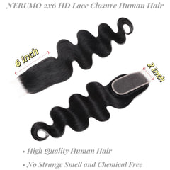 NERUMO transparent lace closure close-up emphasizes natural hairline.