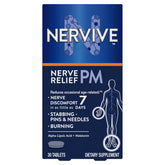 Nervive Nerve Relief PM bottle front view highlighting nightly support