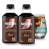 NESCAFÉ Espresso Concentrate Black bottle for quick iced coffee bases.