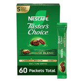 NESCAFÉ Taster's Choice Decaf House Blend packaging and sachets for quick, smooth mornings