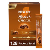 NESCAFÉ Taster's Choice hazelnut instant coffee packets ready for a quick cup.