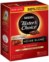 Nescafe Tasters Choice House Blend sticks in a compact box for quick aromatic coffee.