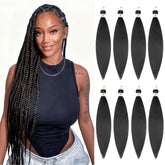Nescorner braiding hair pre-stretched 24inch 8pack ready for full-head crochet braids.