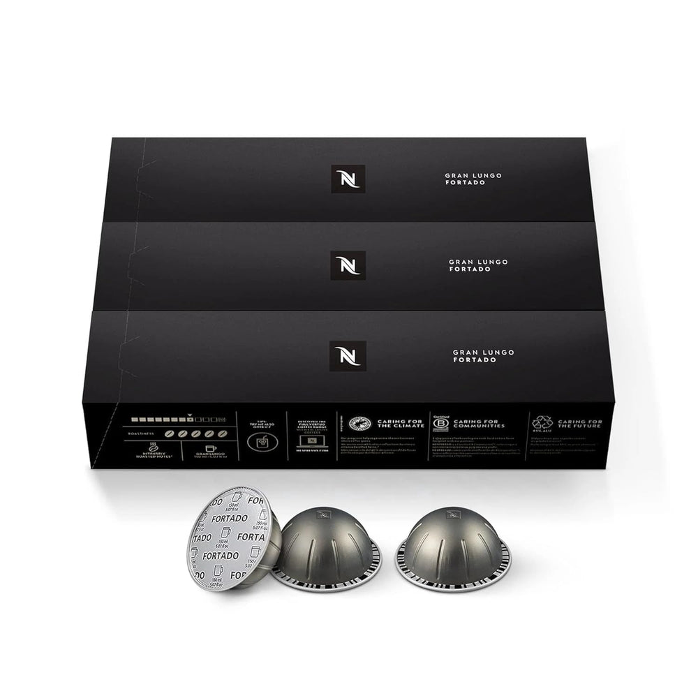 Nespresso Fortado Gran Lungo capsule front view highlighting bold profile