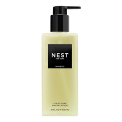 Nest New York Bamboo liquid soap bottle offers a premium cleansing ritual for hands.