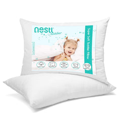Nestl toddler pillow 13x18 cover closeup shows breathable cotton surface for gentle sleep