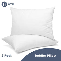 Nestl toddler pillow soft cotton cover closeup emphasizes cozy, skin-friendly material