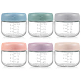 NETANY 6-pack 4 oz glass baby jar with airtight lid for fresh on-the-go meals