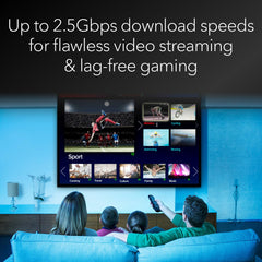 NETGEAR Nighthawk CM3000 2.5Gbps port enables multi‑device downloads and smooth streaming