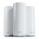 NETGEAR Orbi 770 router front view with bold design for whole-home WiFi 7 coverage