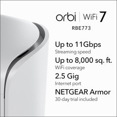 NETGEAR Orbi 770 satellite side profile showing compact design for flexible placement
