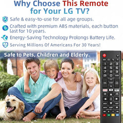 Nettech LG remote buttons close-up, clear controls for LG TV and streaming.
