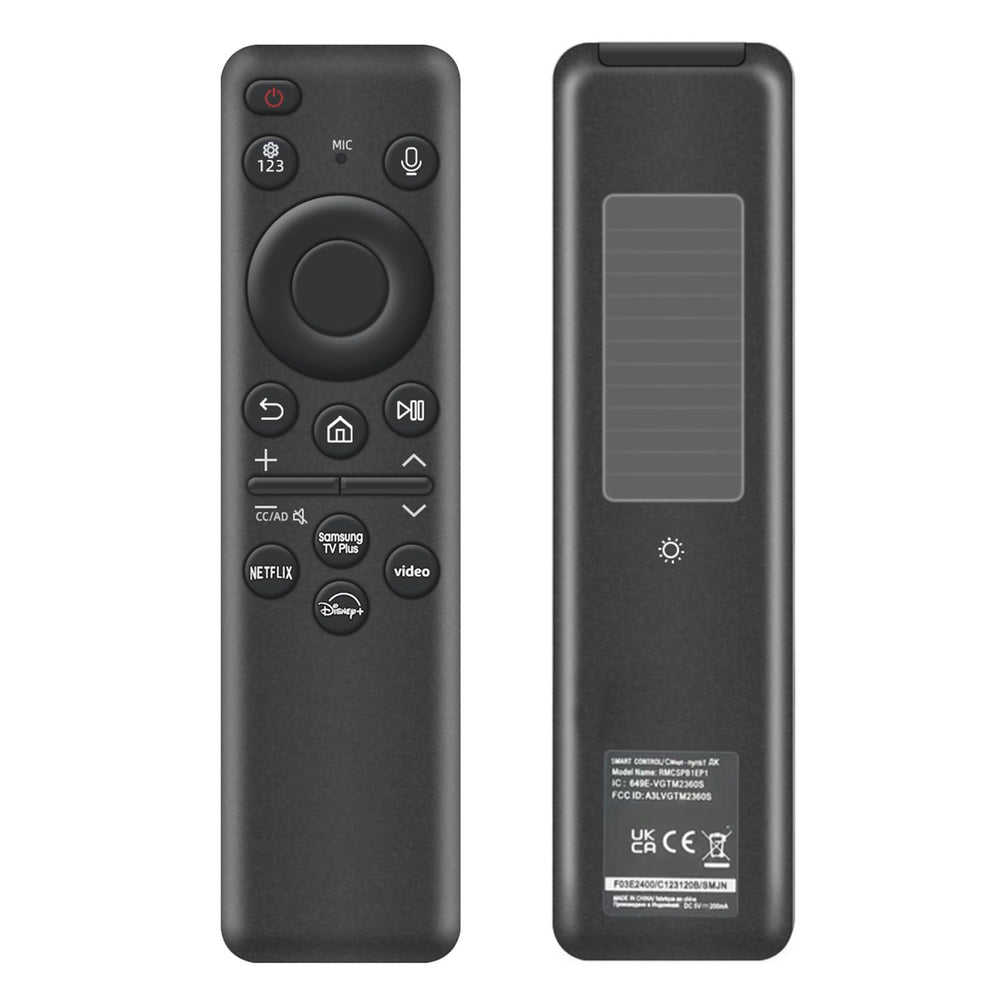 Nettech rechargeable voice remote for Samsung TVs showing compatibility across 2019–2025 models
