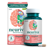 NEURIVA Original bottle front showcasing decaffeinated formula for daily focus.