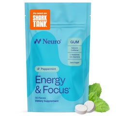 Neuro Energy & Focus gum peppermint pack boosts focus during work tasks