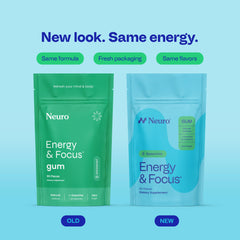 Neuro Energy & Focus Gum unwrapped pieces ready for a quick lift.
