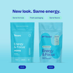 Neuro Energy & Focus Mints bottle front for quick, clean alertness.