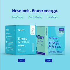 Neuro Energy & Focus Mints peppermint tablet close-up for quick intake