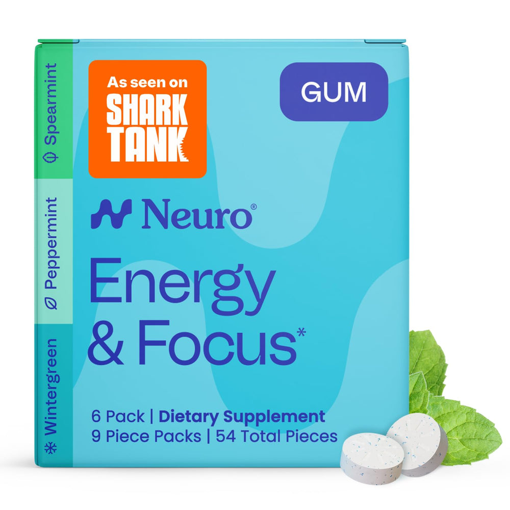Neuro Energy & Focus Peppermint gum pack for on-the-go mental boost
