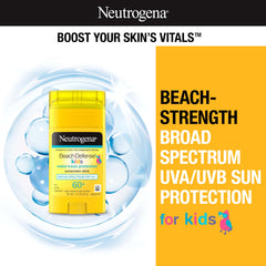 Neutrogena Beach Defense Kids Stick demonstrates hands-free, mess-free application