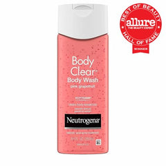 Close-up of pink grapefruit lather from Neutrogena Body Clear for clearer skin.