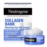 Neutrogena Collagen Bank Reviving Eye Cream bottle close-up showing silky gel texture.