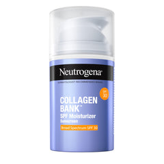 Neutrogena Collagen Bank SPF 30 face cream bottle for daily sun protection.