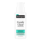 Neutrogena Evenly Clear bottle close-up showing a lightweight exfoliant for daily use