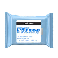 Neutrogena fragrance-free makeup remover wipes, 25ct, for gentle daily cleansing.